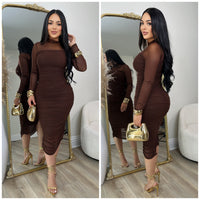 Britney Dress (Brown)