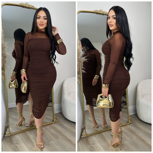 Britney Dress (Brown)