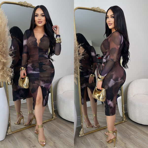 Linda Mesh Dress (Purple)