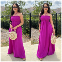 Glowing Summer Maxi Dress (Magenta)