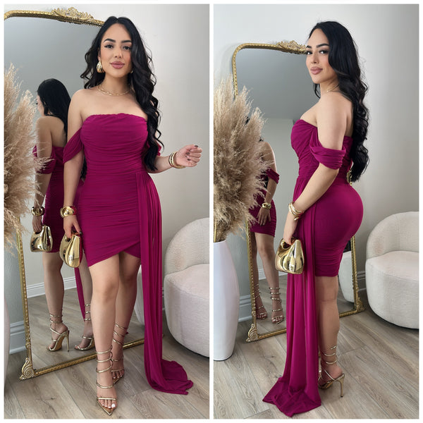 Beauty Mesh Dress (Magenta)