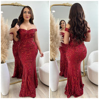 Own The Night Sequin Gown (Red)