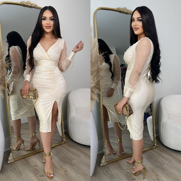 VIP Babe Dress (Cream)