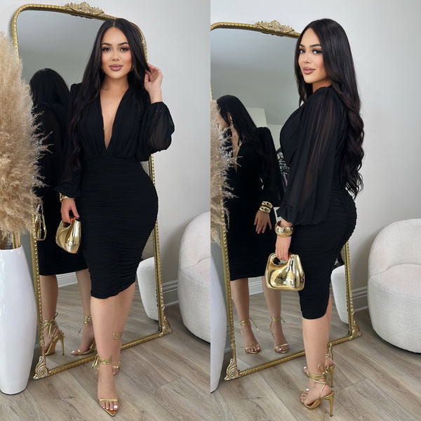 Ariana Mesh Dress (Black)