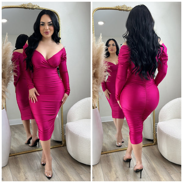 Luxe Dream Dress (Fuchsia)