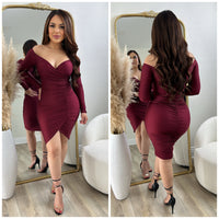 Just Between Us Dress (Burgundy)