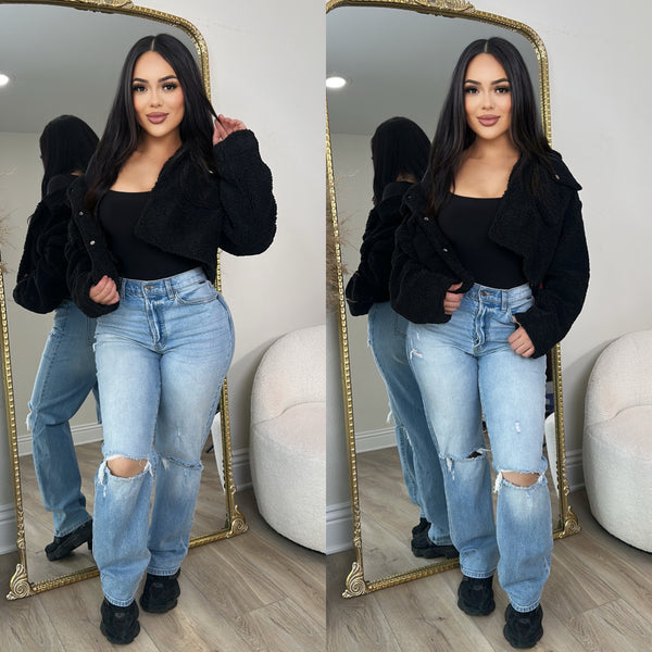 Foxy Fur Jacket (Black)