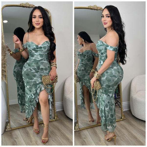 Lilian Mesh Dress (Green)