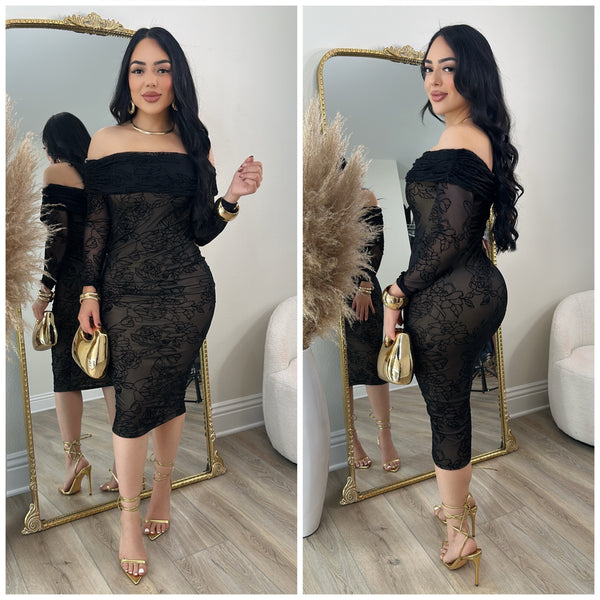 Goddess Mesh Dress (Black)