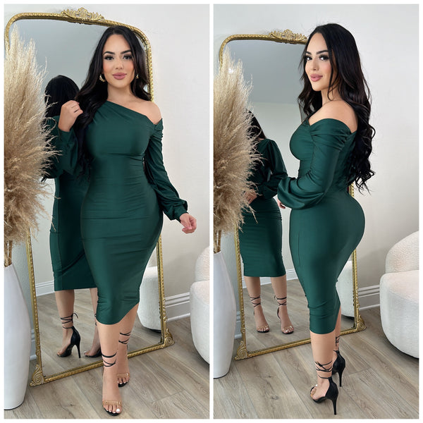 Yuliana Dress (Hunter Green)