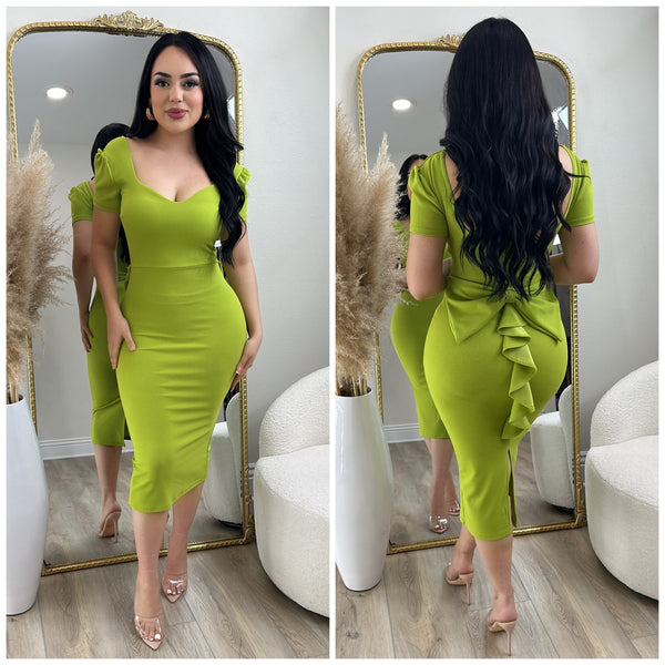 Coquette Bow Dress (Apple Green) Ginas Boutique1 Coquette Bow Dress (Apple Green) Ginas Boutique1