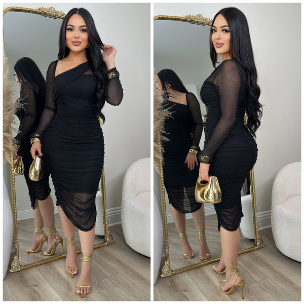 Sabrina Pearl Dress (Black)