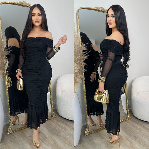 Pearl Dreams Dress (Black)