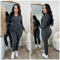 Celine Jogger 2pc Set (Charcoal Grey)