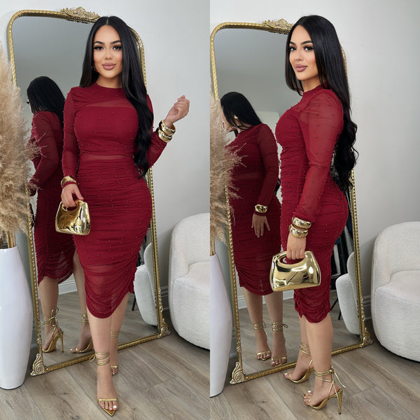 Alexis Pearl Dress (Red)