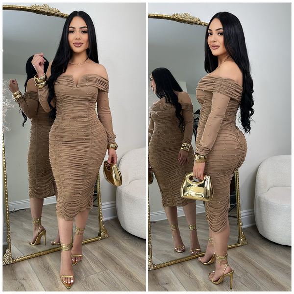Perla Dress (Taupe)