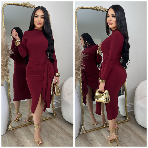 Amanda Dress (Wine)