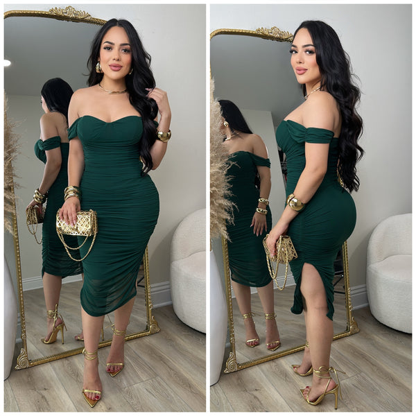 Bianca Dress (Hunter Green)