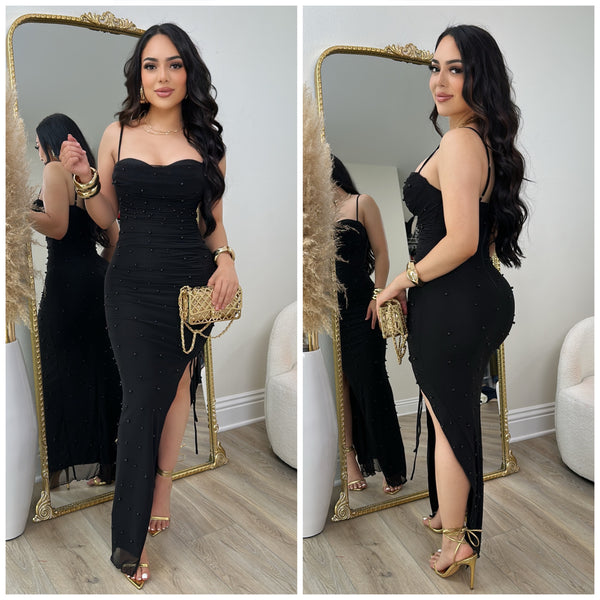 Sandy Pearl Dress (Black)