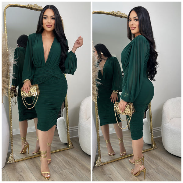 Fabulous Mesh Dress (Hunter Green)