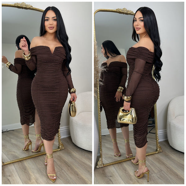 Perla Dress (Brown)