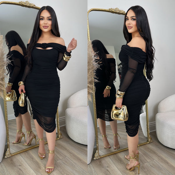 Monica Mesh Dress (Black)