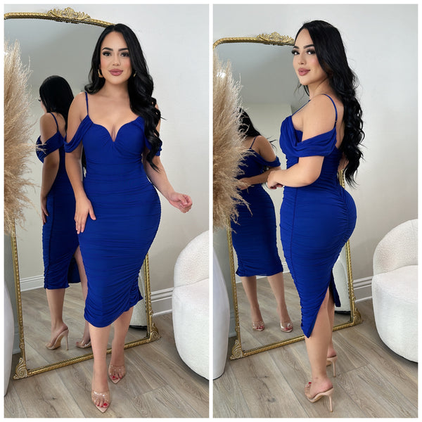 Sienna Mesh Dress (Royal Blue)