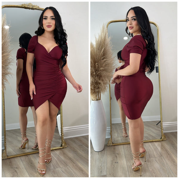 Victoria Dress (Burgundy)