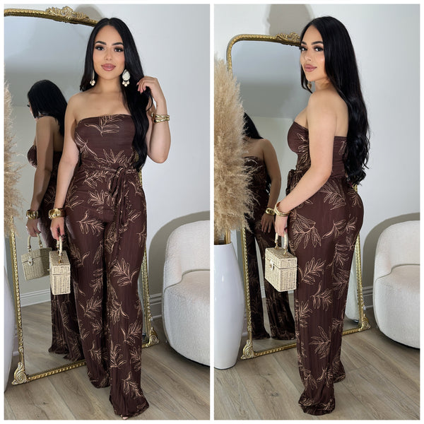 Bonita Island Jumpsuit (Brown)