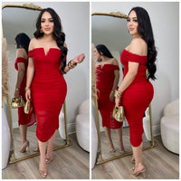 Eliana Mesh Dress (Red)