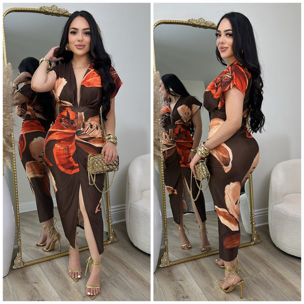 Iris Dress (Brown)