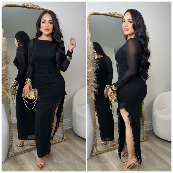 Amber Mesh Dress (Black)