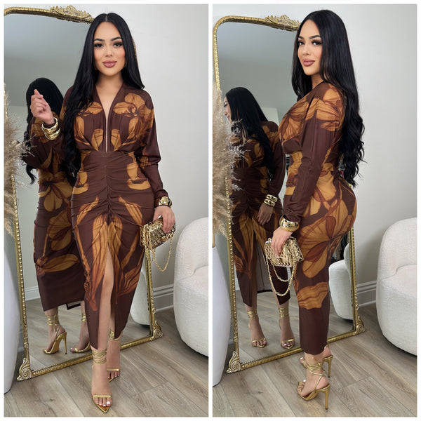 Delilah Dress (Brown)