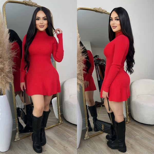 Kasandra Flare Dress (Red)