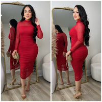 Annette Pearl Dress (Red)