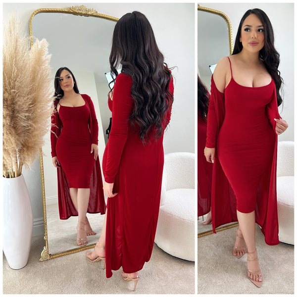 Real Love 2 PC Dress (Red)