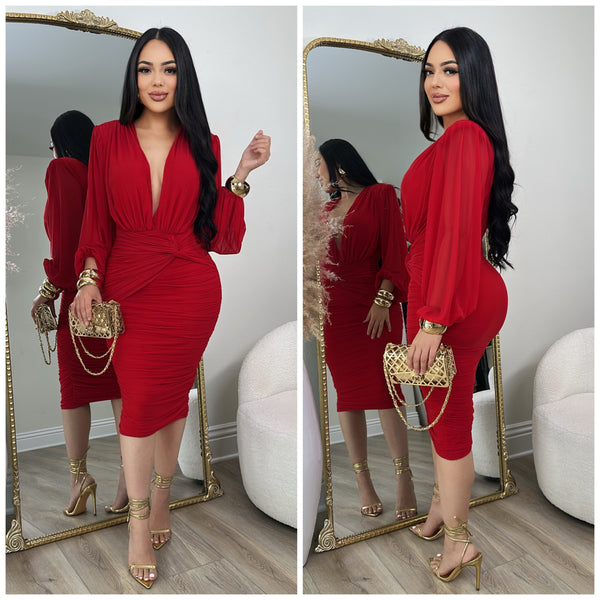 Fabulous Mesh Dress (Red)