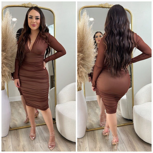 Beauty Secrets Mesh Dress (Brown)