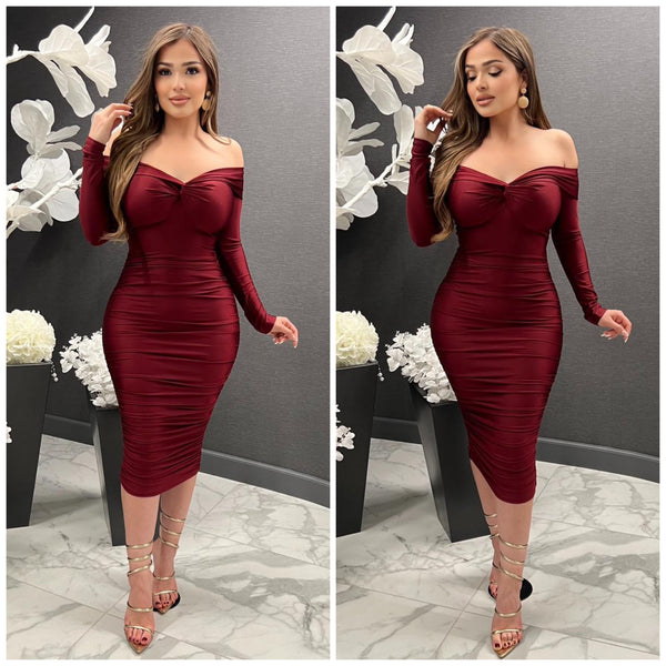 Brandy Dress (Burgundy)