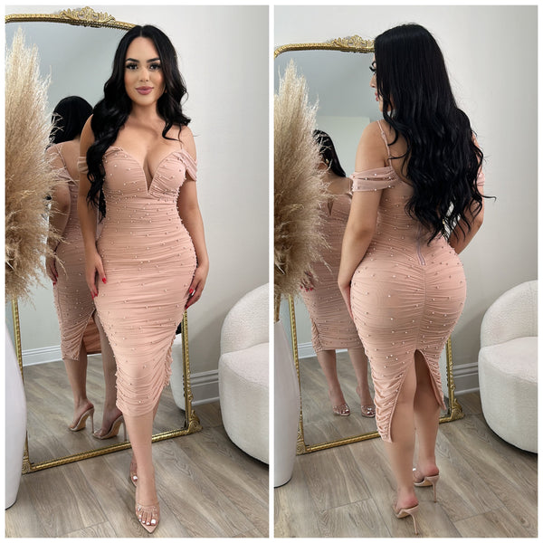Angelic Pearl Dress (Pale Rose)