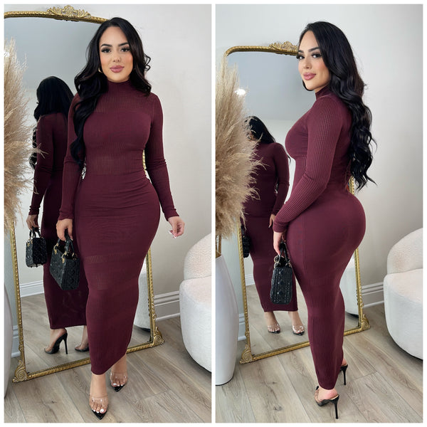 Zara Sweater Dress (Burgundy) Ginas Boutique1 Zara Sweater Dress (Burgundy) Ginas Boutique1