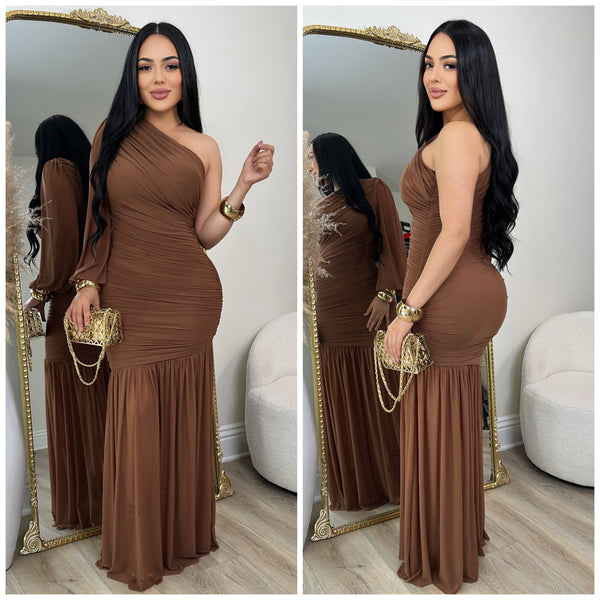 My Type Mesh Dress (Brown)