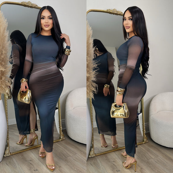 Amberly Mesh Dress (Blue)