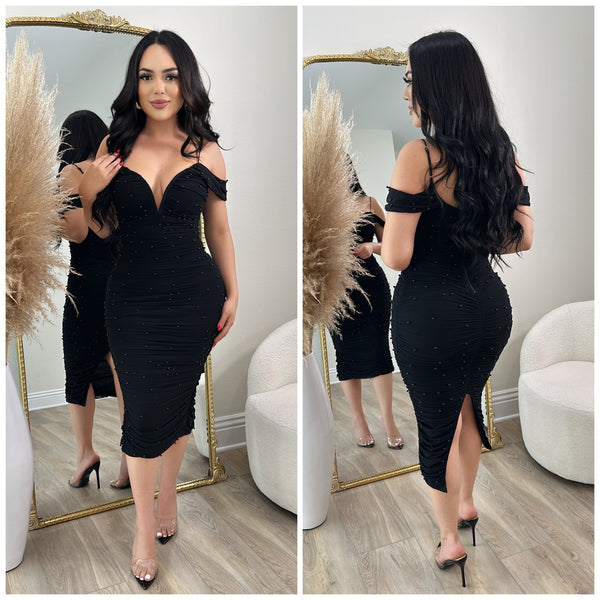 Angelic Pearl Dress (Black)