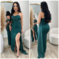 Midnight Affair Sequin Gown (Hunter Green)