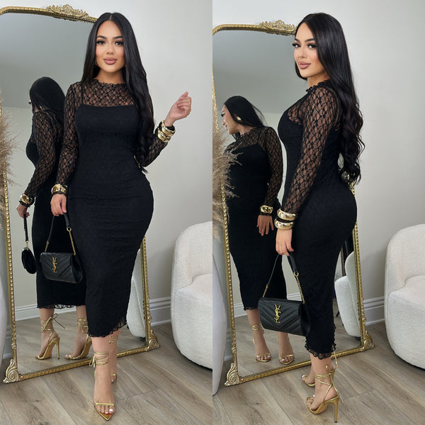 Nova Lace Dress (Black)