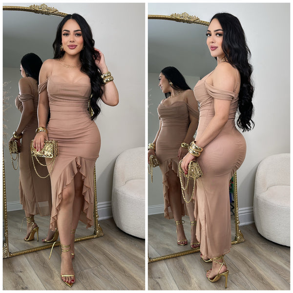Isabela Mesh Dress (Nude)