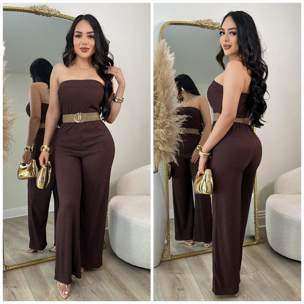 Sunny Season Jumpsuit (Brown)