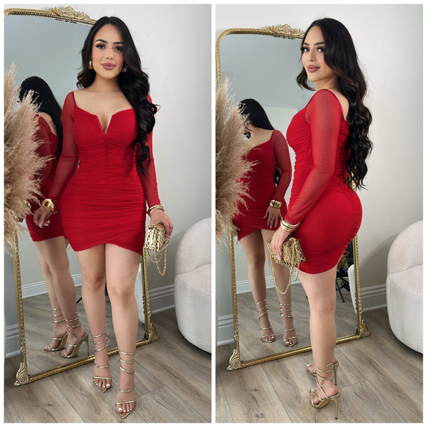 Gracie Mesh Dress (Red)