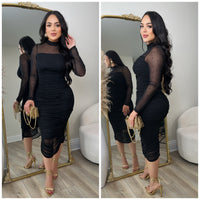 Annette Pearl Dress (Black)